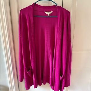 Terra Sky Magenta Open-Front Cardigan NWOT
